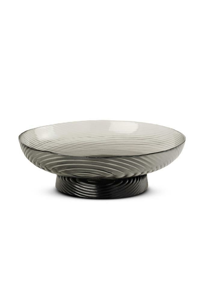 SİYAH CAM DEKORATİF TABAK/KASE 30X9CM
