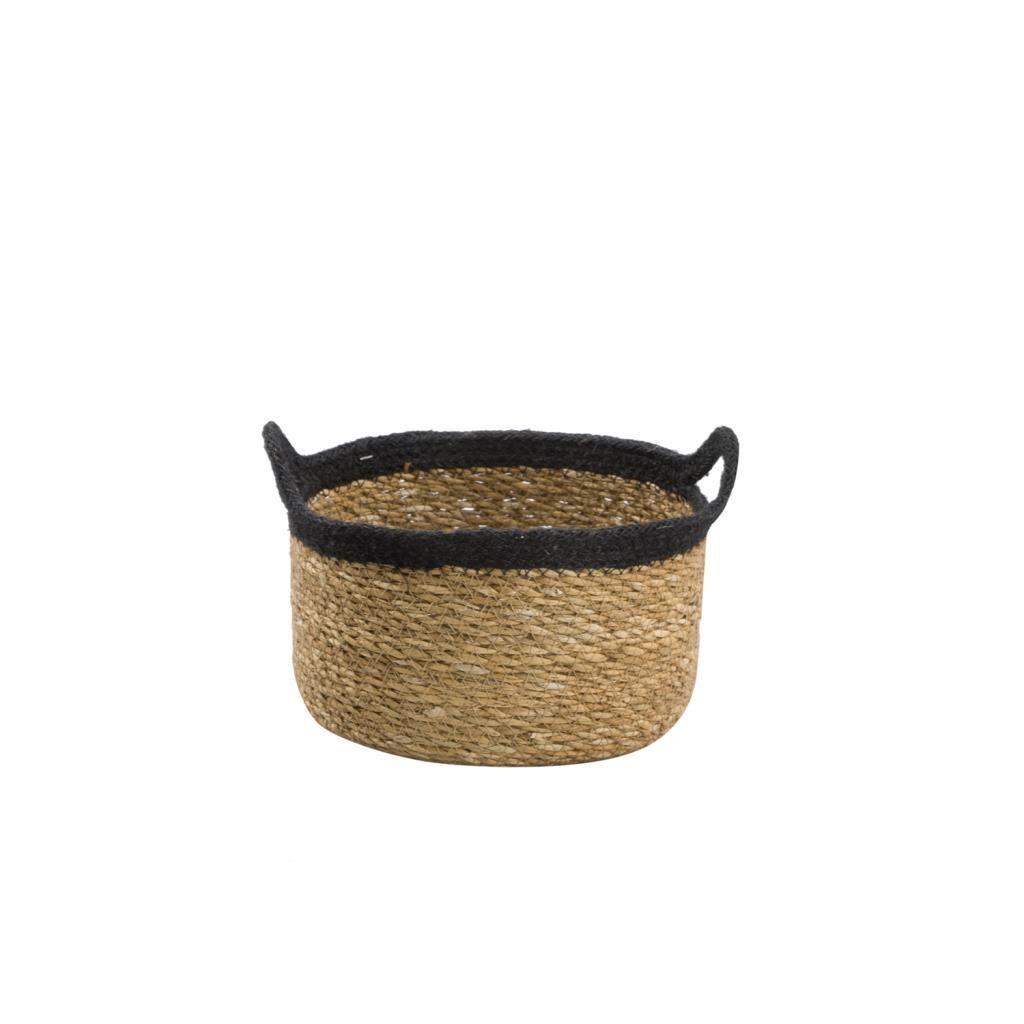 HASIR SİYAH KULPLU SAKSI/SEPET 12CM