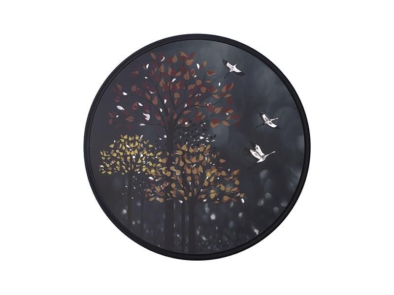 SİYAH YUVARLAK AĞAÇ DESEN1 TABLO 80CM