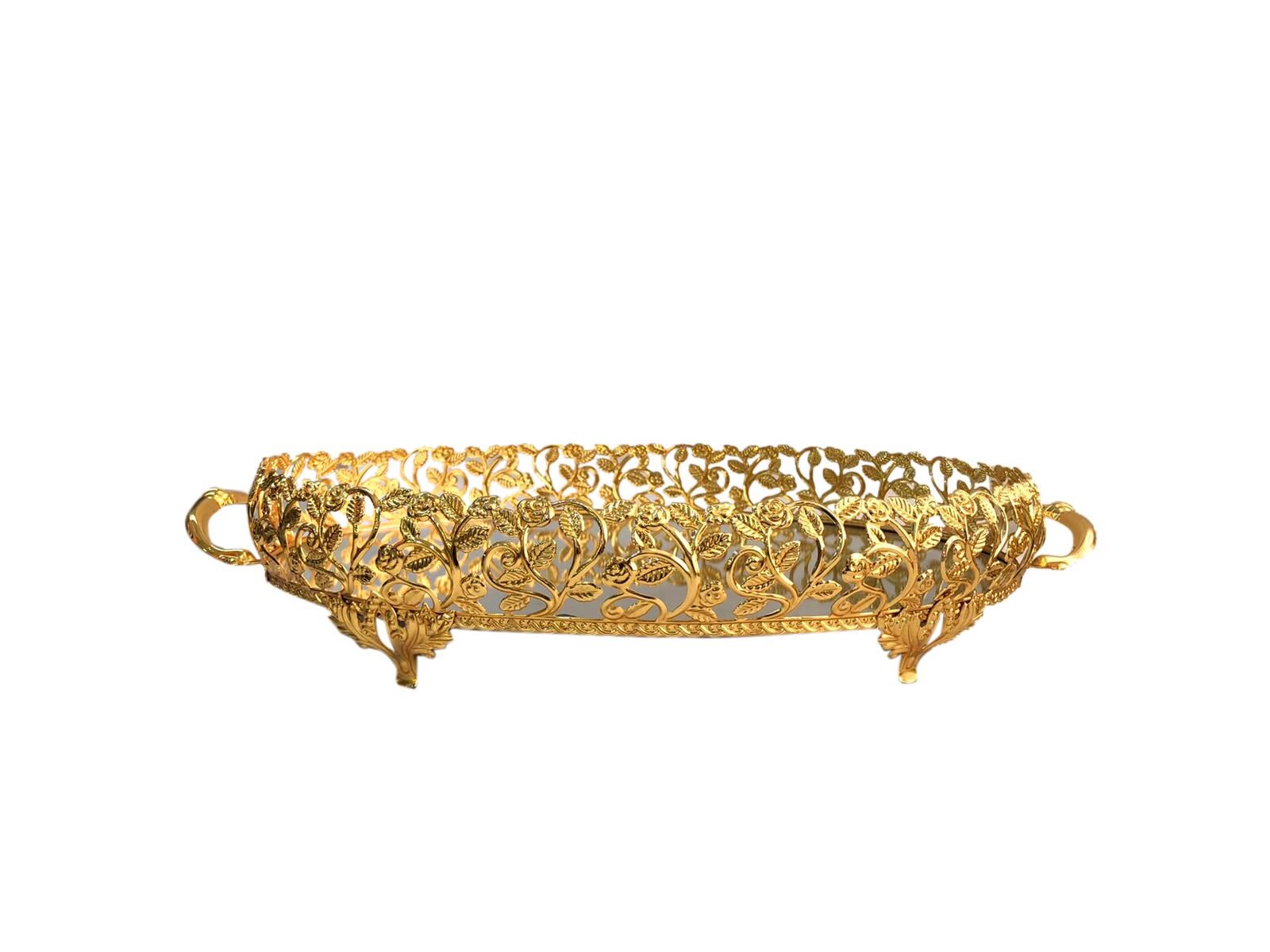 ALTIN ROZA OVAL TEPSİ 42X25CM