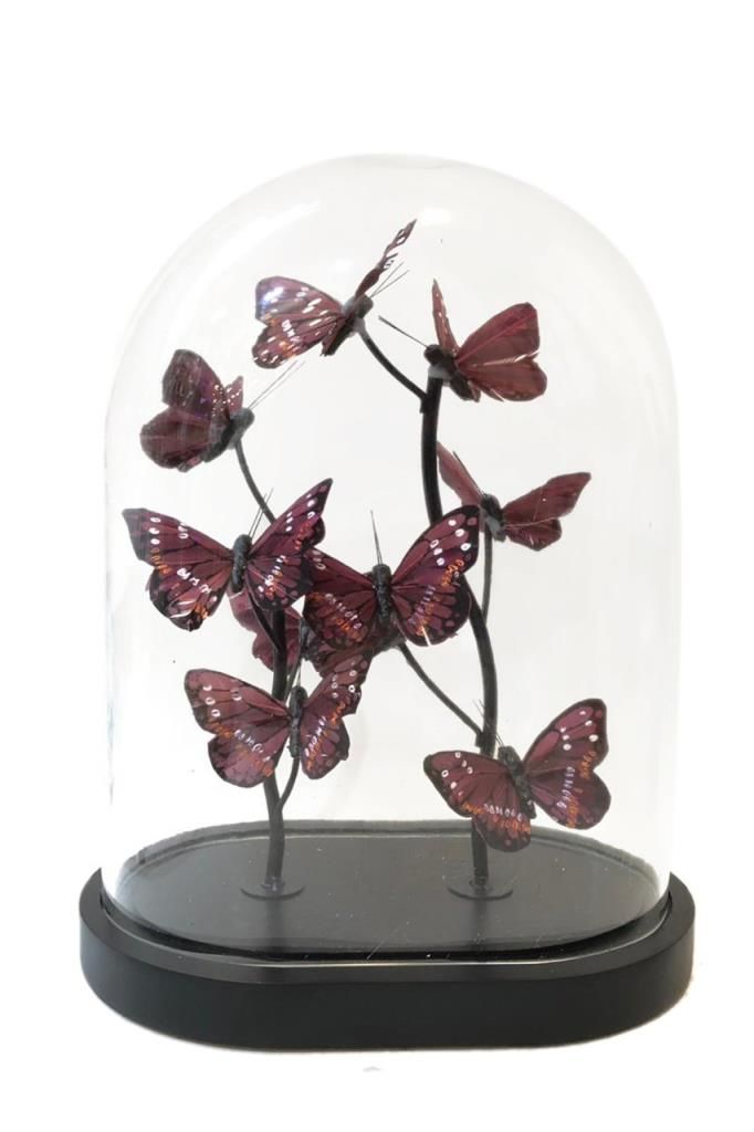 KELEBEKLİ FANUS DEKOR BORDO 33cm