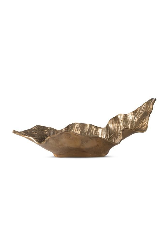 GOLD METAL YAPRAK TABAK 68x20x22 CM