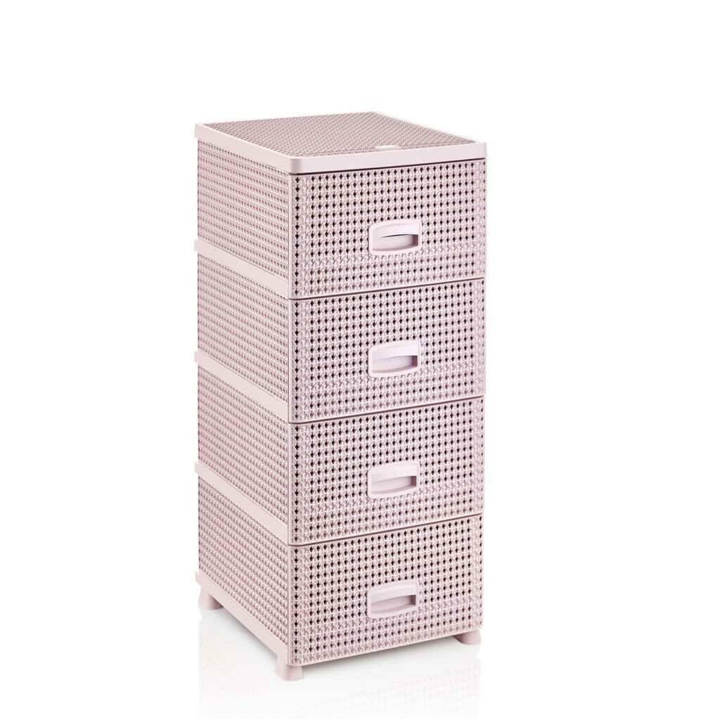 PEMBE ÖRGÜ DESEN 4 ÇEKMECELİ DOLAP