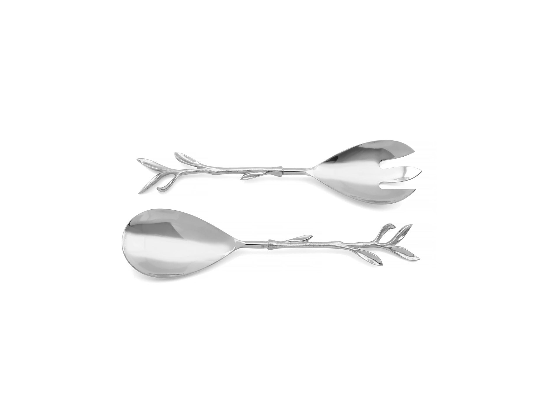 GÜMÜŞ YAPRAK DESEN 2'Lİ SALATA SERVİS SETİ