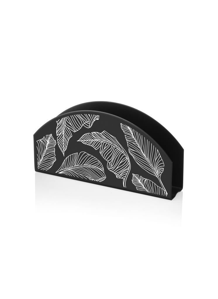 SİYAH YAPRAK DESEN PEÇETELİK 16X8CM