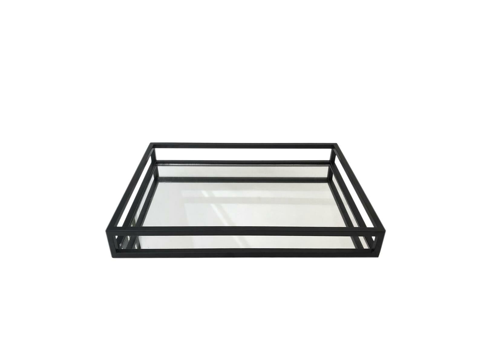 SİYAH AYNALI METAL TEPSİ 35cm