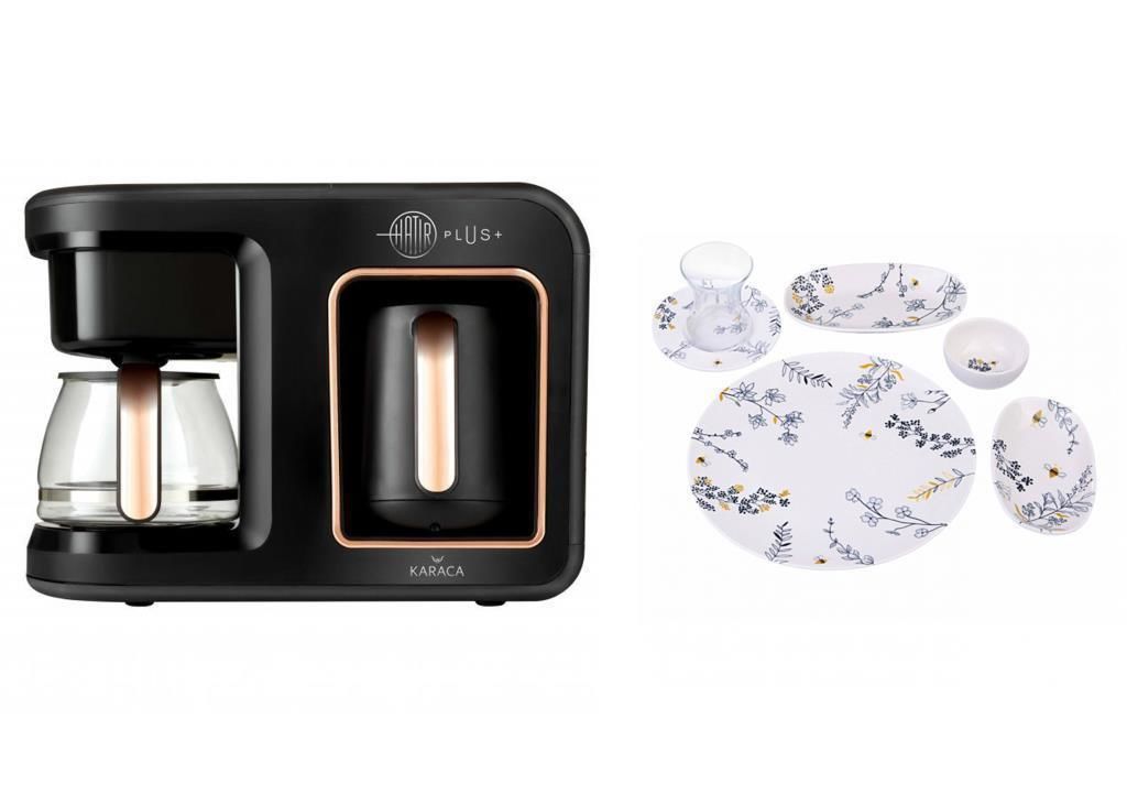HATIR PLUS 2IN 1 KAHVE MAKİNESİ BLACK COPPER KAHVALTI TAKIMI HEDİYELİ