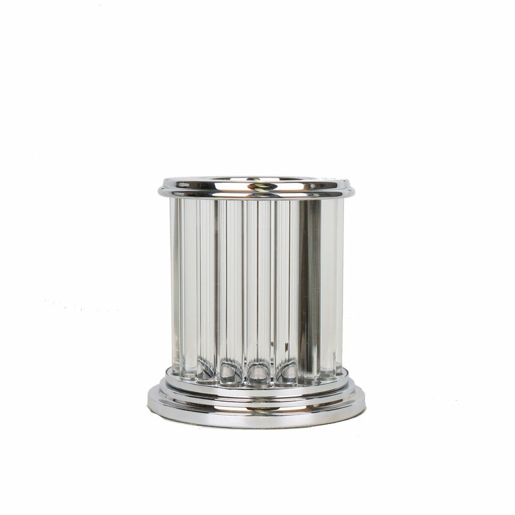 GÜMÜŞ KRİSTAL CAM MUMLUK 22cm