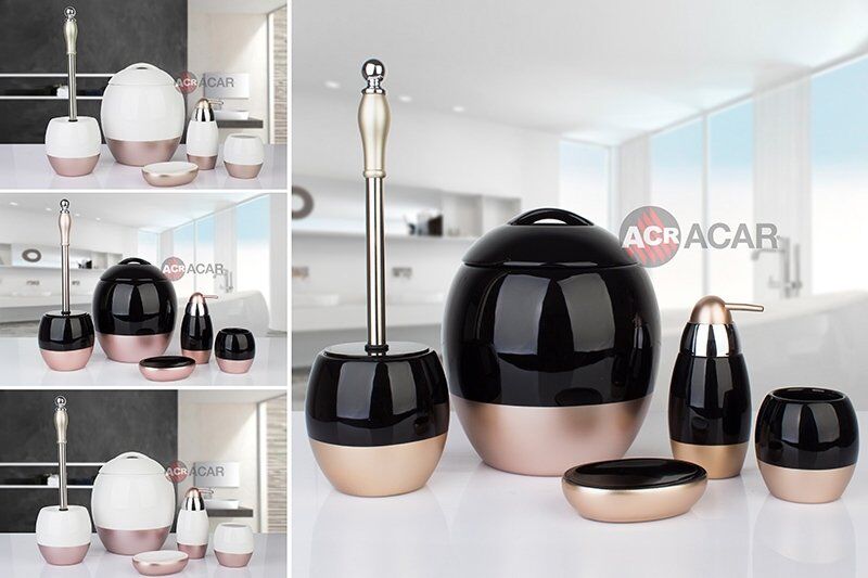 SİYAH-ROSE 5'Lİ BANYO SETİ
