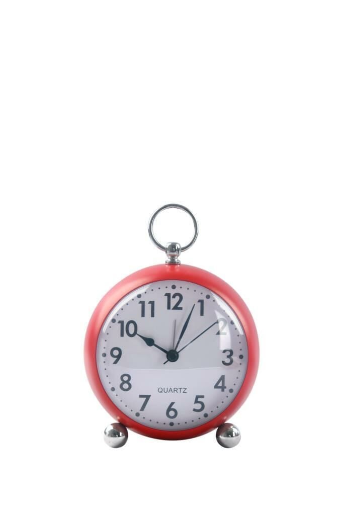 KIRMIZI METAL ÇALAR SAAT 15CM
