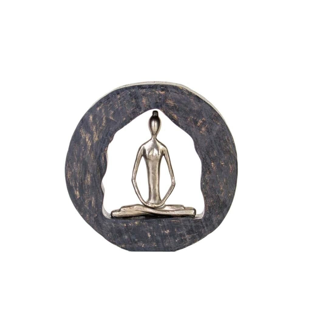 GÜMÜŞ ESKİTME YOGA YAPAN KADIN BİBLO 28CM