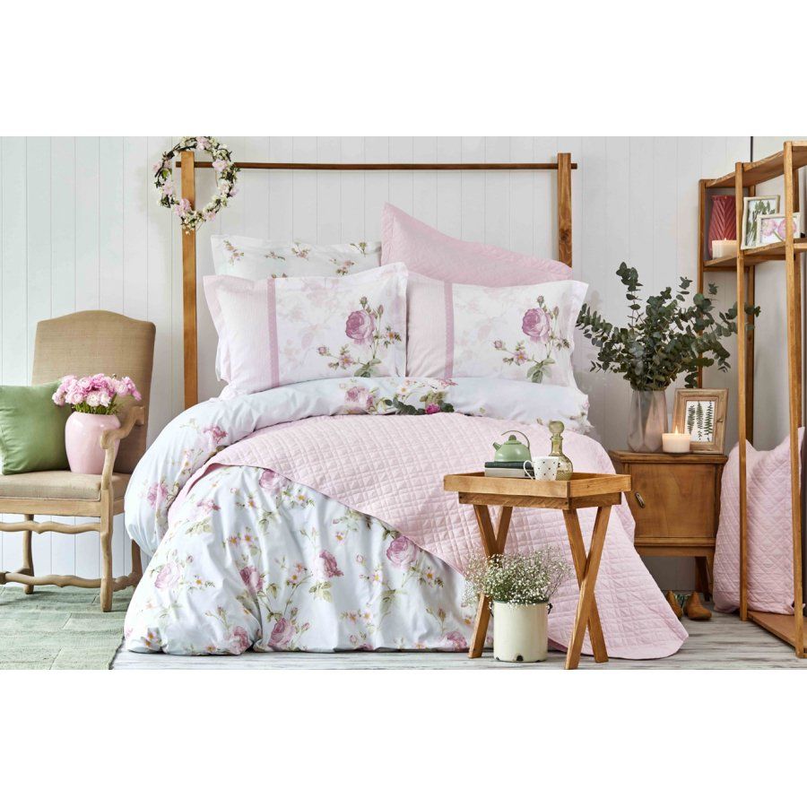ROSA PEMBE RANFORCE TEK KİŞİLİK PİKE TAKIMI