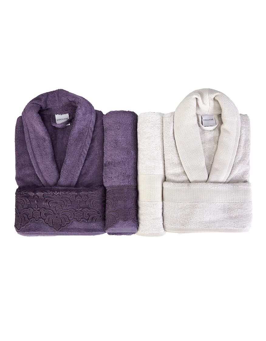 CARISSA MÜRDÜM VİZON DANTELLİ BAMBU AİLE BANYO SET