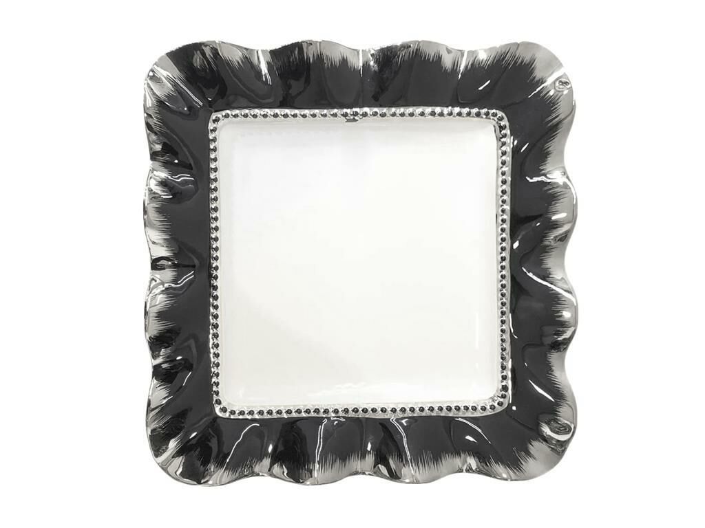 SİYAH GÜMÜŞ AVANGARDE SUNUM TABAK 36CM