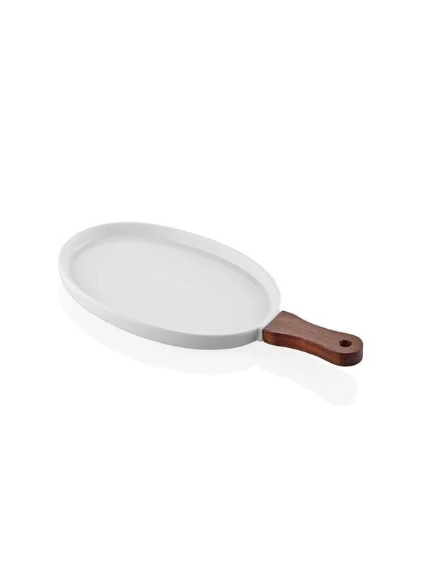 WOODY PORSELEN OVAL SERVİS/SUNUM TABAK 36X17CM