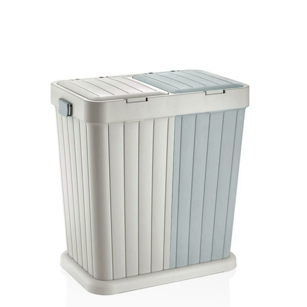 BEJ GRİ TWINS ÇAMAŞIR SEPETİ 80LT