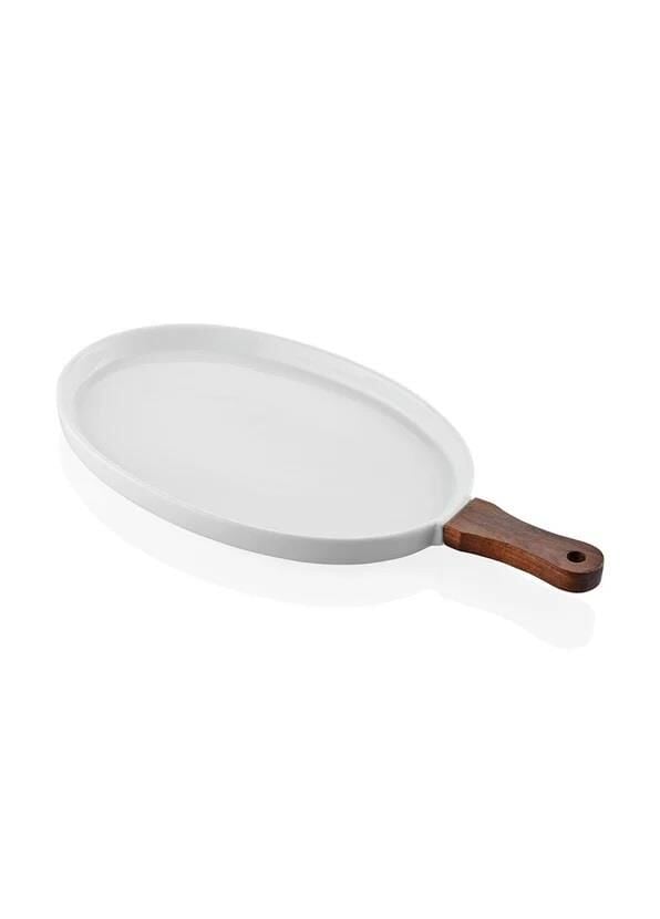 WOODY PORSELEN OVAL SERVİS/SUNUM TABAK 40X20CM