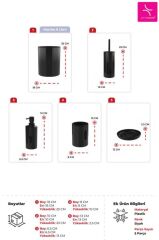FLORES 5 PARÇA BANYO SETİ SİYAH