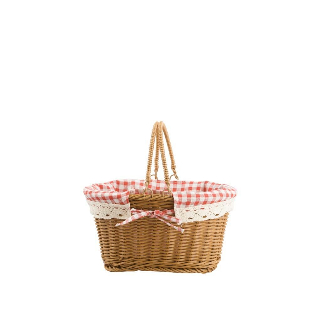 SENTETİK HASIR OVAL PİKNİK SEPETİ 27CM