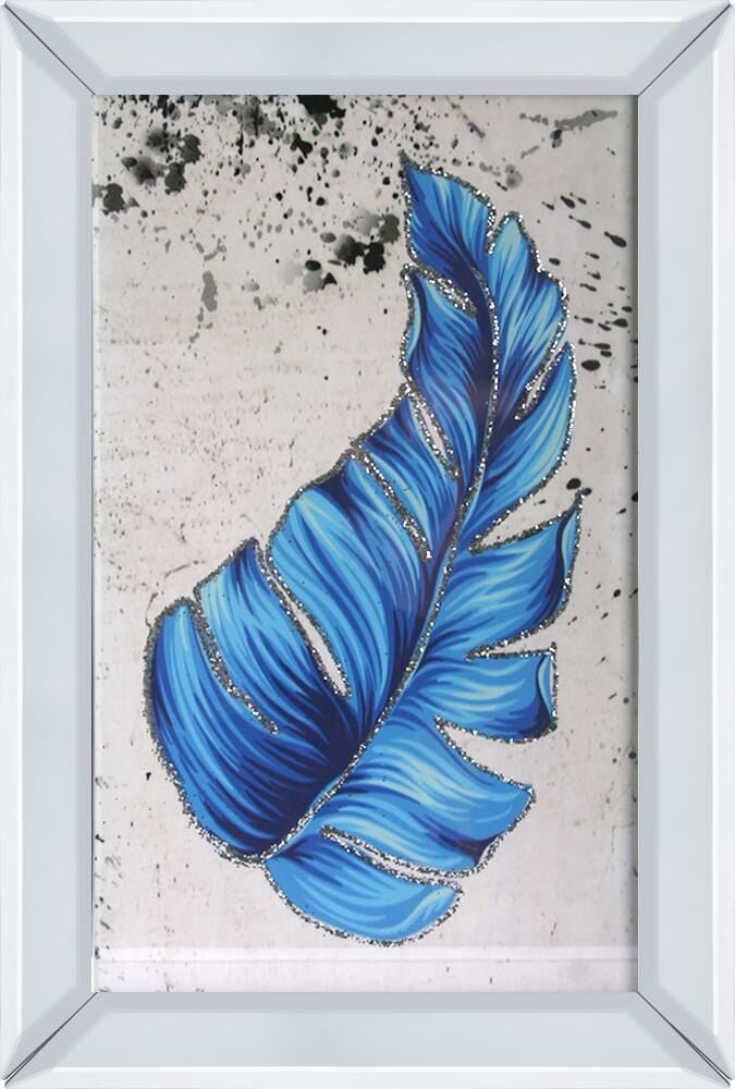 MAVİ GÜMÜŞ UZUN YAPRAK TABLO 40x60cm