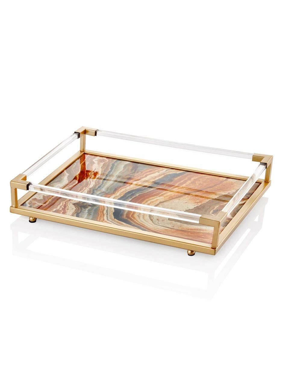 BEJ ALTIN MERMER TEPSİ 52CM