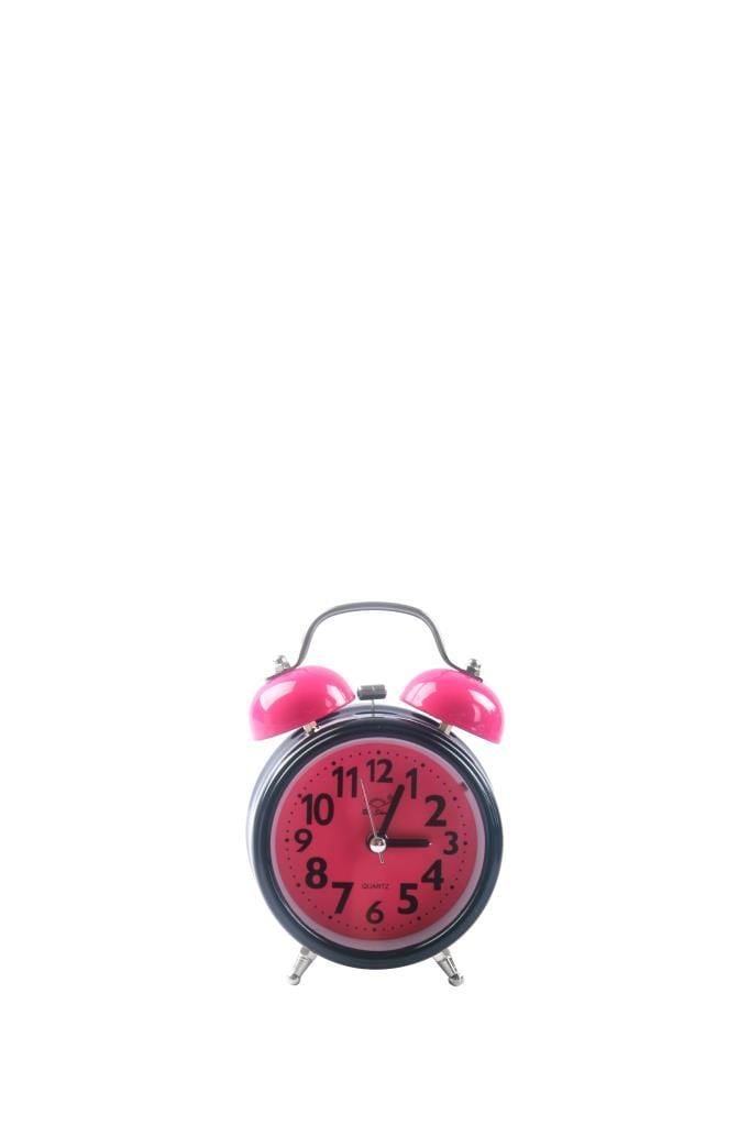 SİYAH FUŞYA METAL ÇALAR SAAT 13CM