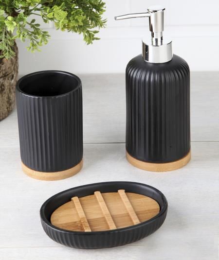 BAMBU SİYAH 3'LÜ BANYO SET