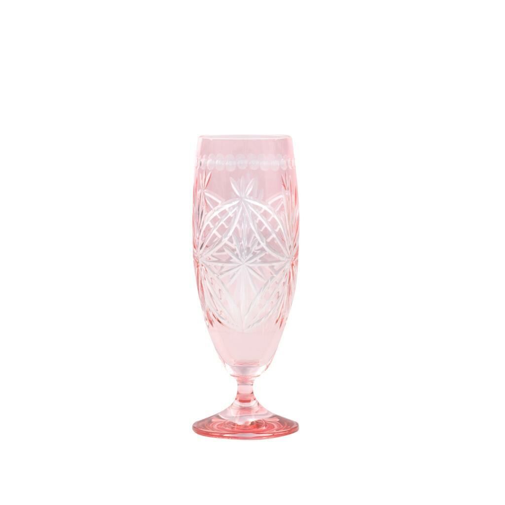 PEMBE KRİSTAL AYAKLI UZUN TEKLİ KADEH DESEN1