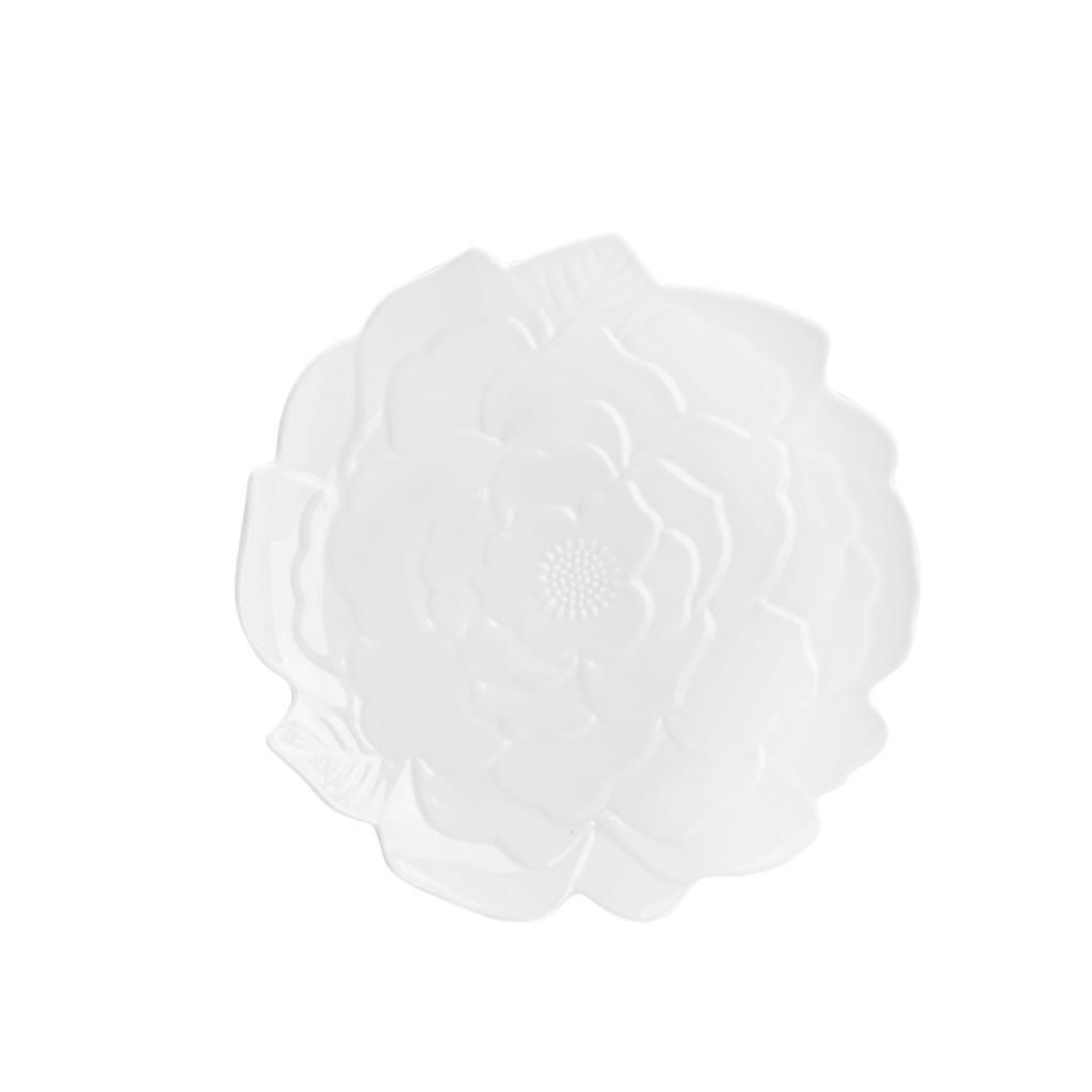 ÇİÇEK KABARTMA TEKLİ SERVİS TABAK 25CM