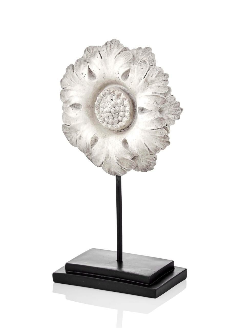 KREM SİYAH ESKİTME ÇİÇEK BİBLO 26CM