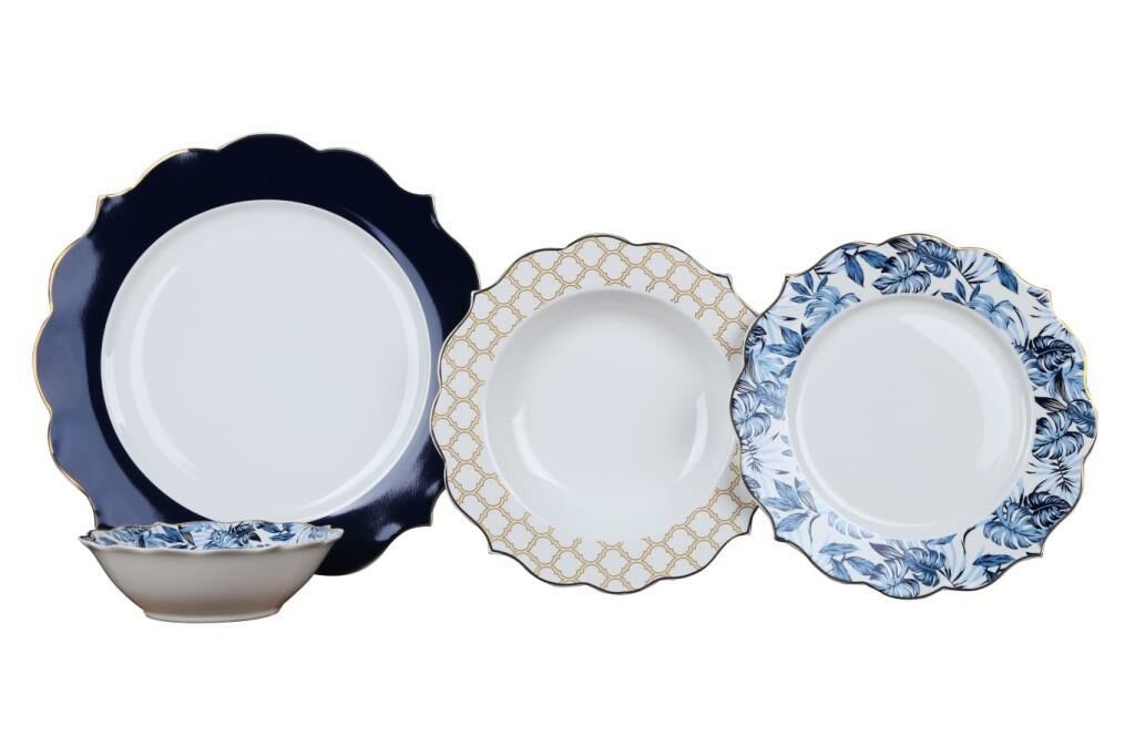 MAVİ TROPİK 6 KİŞİLİK 24 PARÇA YEMEK TAKIMI