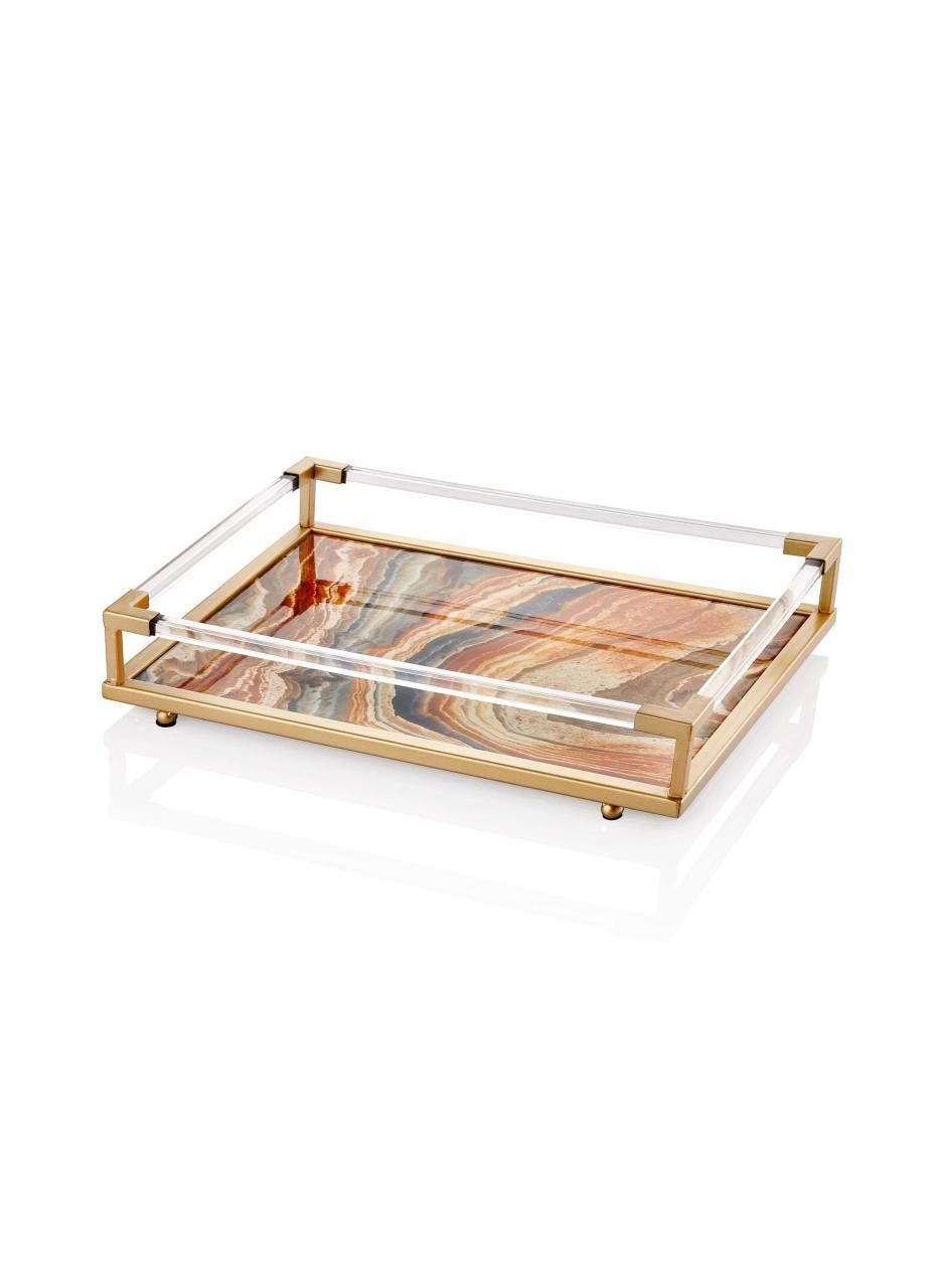 BEJ ALTIN MERMER TEPSİ 40CM