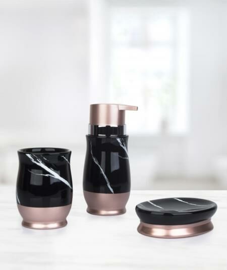 SİYAH ROSE 3 PARÇA BANYO SETİ