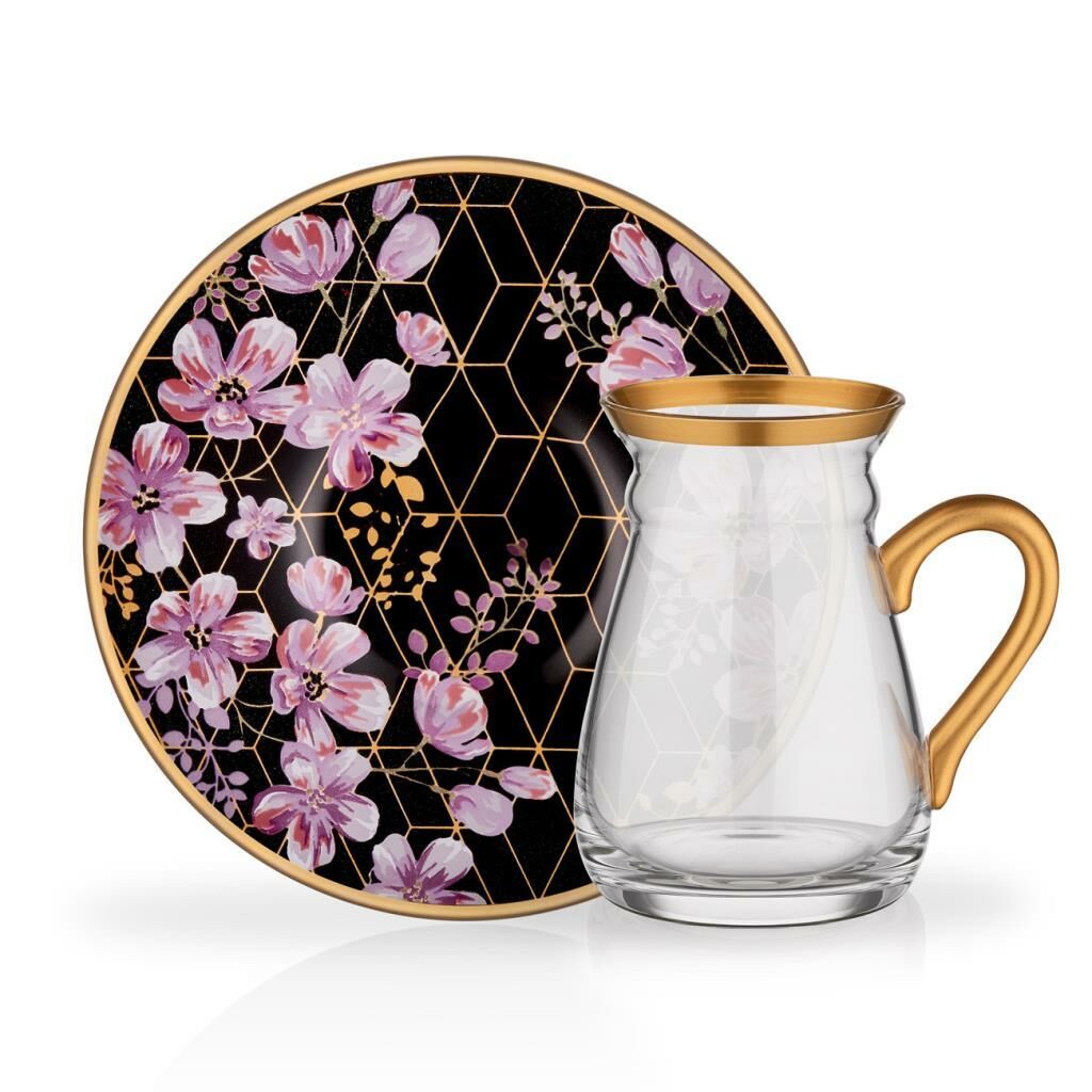 PURPLE KULPLU 6 KİŞİLİK ÇAY SETİ