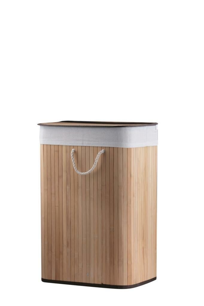 BAMBU AÇIK KAHVE KATLANIR ÇAMAŞIR SEPETİ 62CM