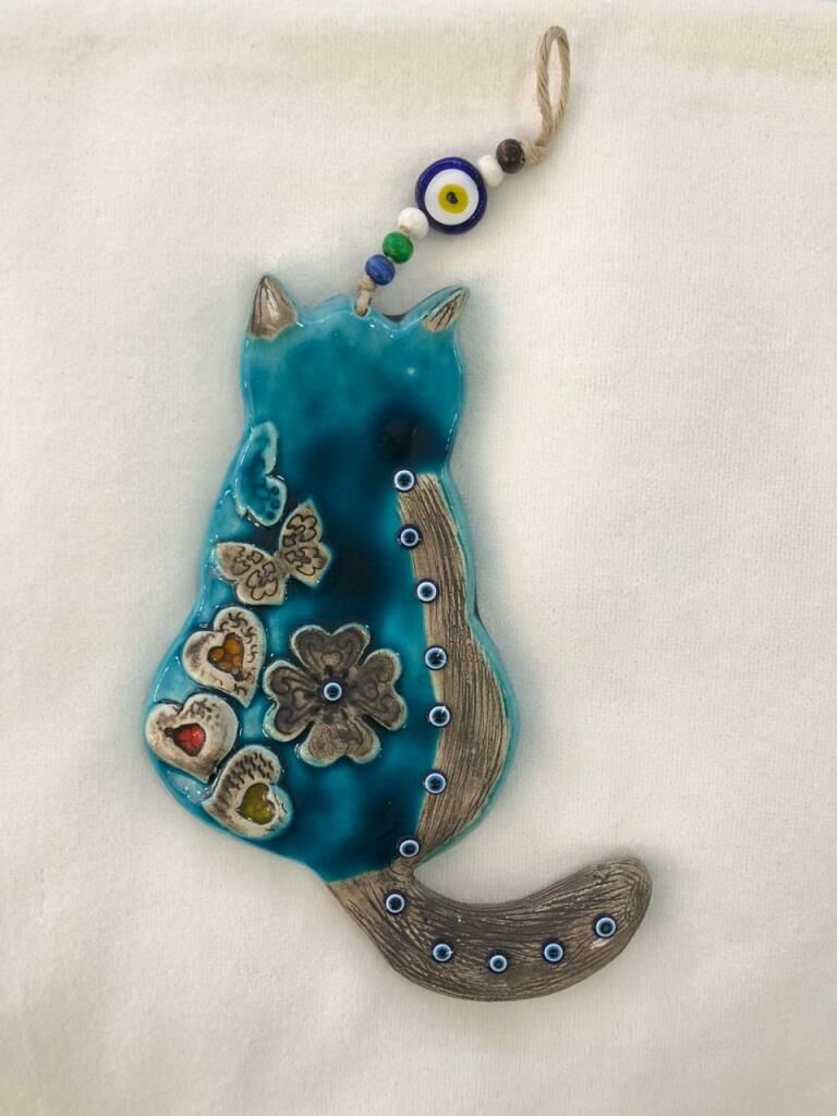 KAHVE KEDİ NAZARLIK/PANO