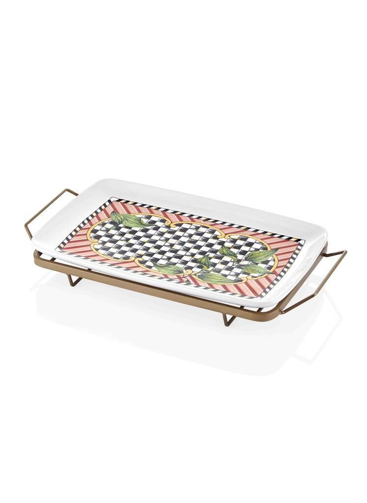 JARDİN FERFORJE DİKDÖRTGEN SUNUM TABAK 34X25CM