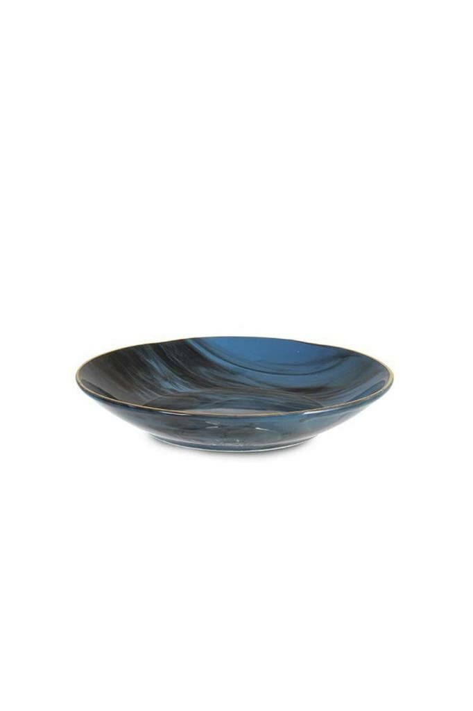 MAVİ MERMER DESEN ÇUKUR TABAK 20CM