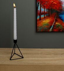 SİYAH TEKLİ ŞAMDAN MUMLUK 9X9X15CM
