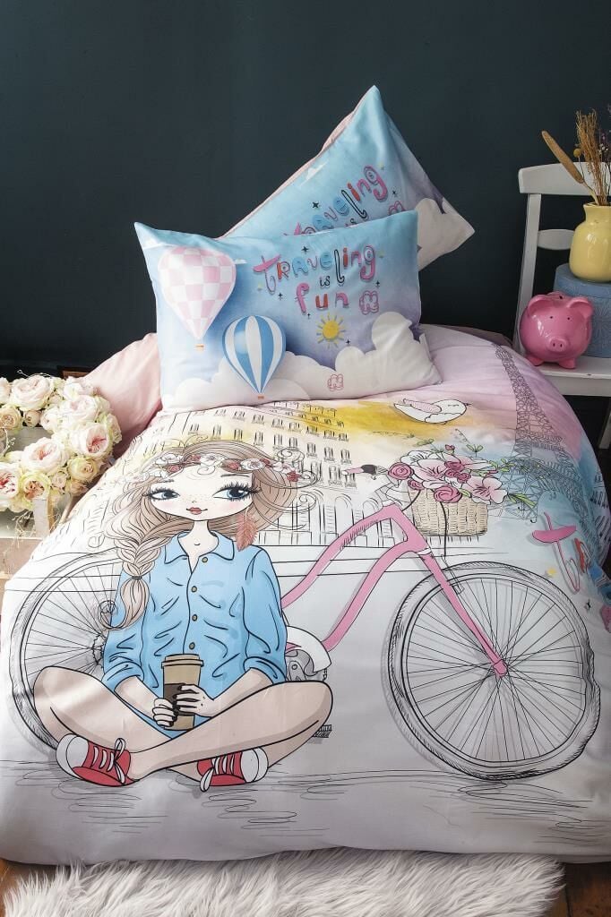 COZY GIRL DİJİTAL BASKI RANFORCE TEK KİŞİLİK NEVRESİM TAKIMI