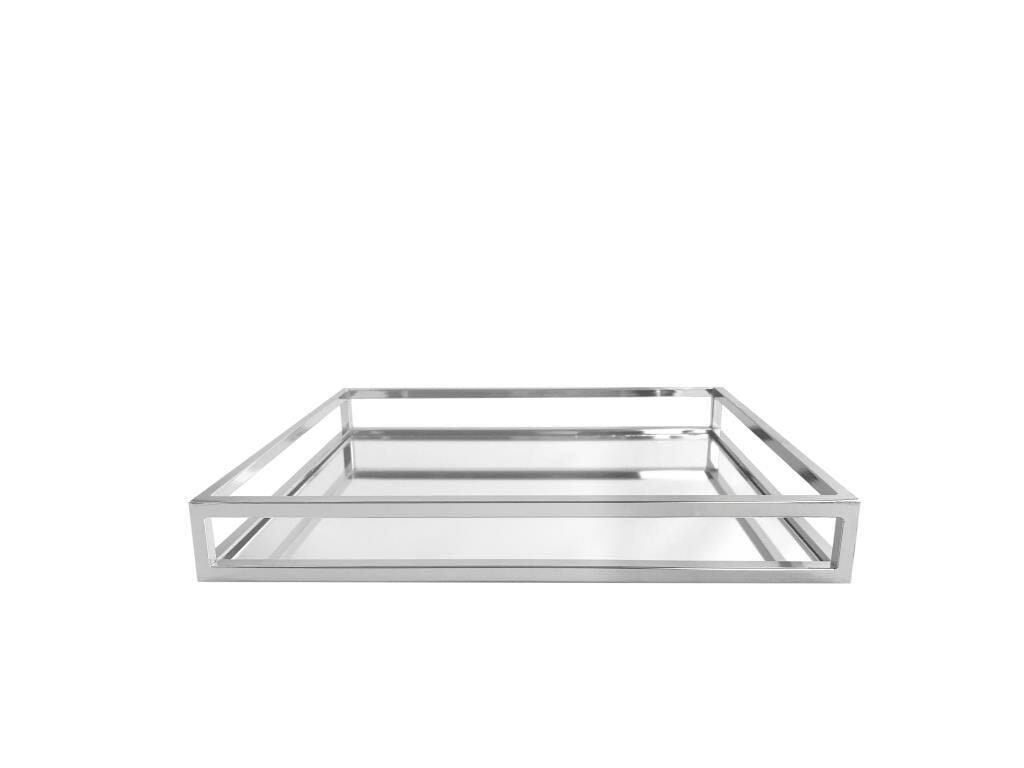 2 KATLI AYNALI GÜMÜŞ TEPSİ 34CM