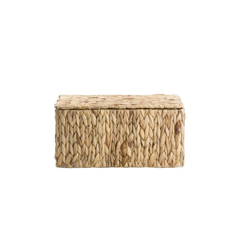 HASIR ÖRGÜ KAPAKLI SEPET 35X25X17CM