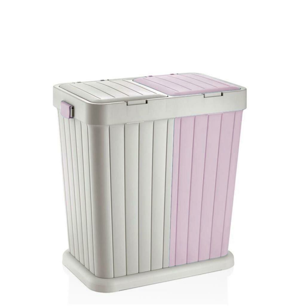 BEJ PEMBE TWINS ÇAMAŞIR SEPETİ 80LT
