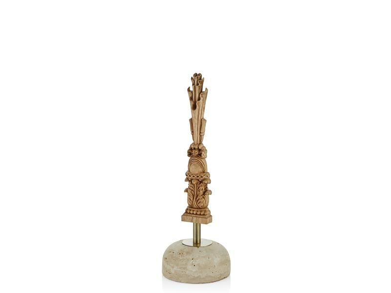 TRAVERTEN KAİDELİ AHŞAP İŞLEMELİ DEKOR 12X35CM