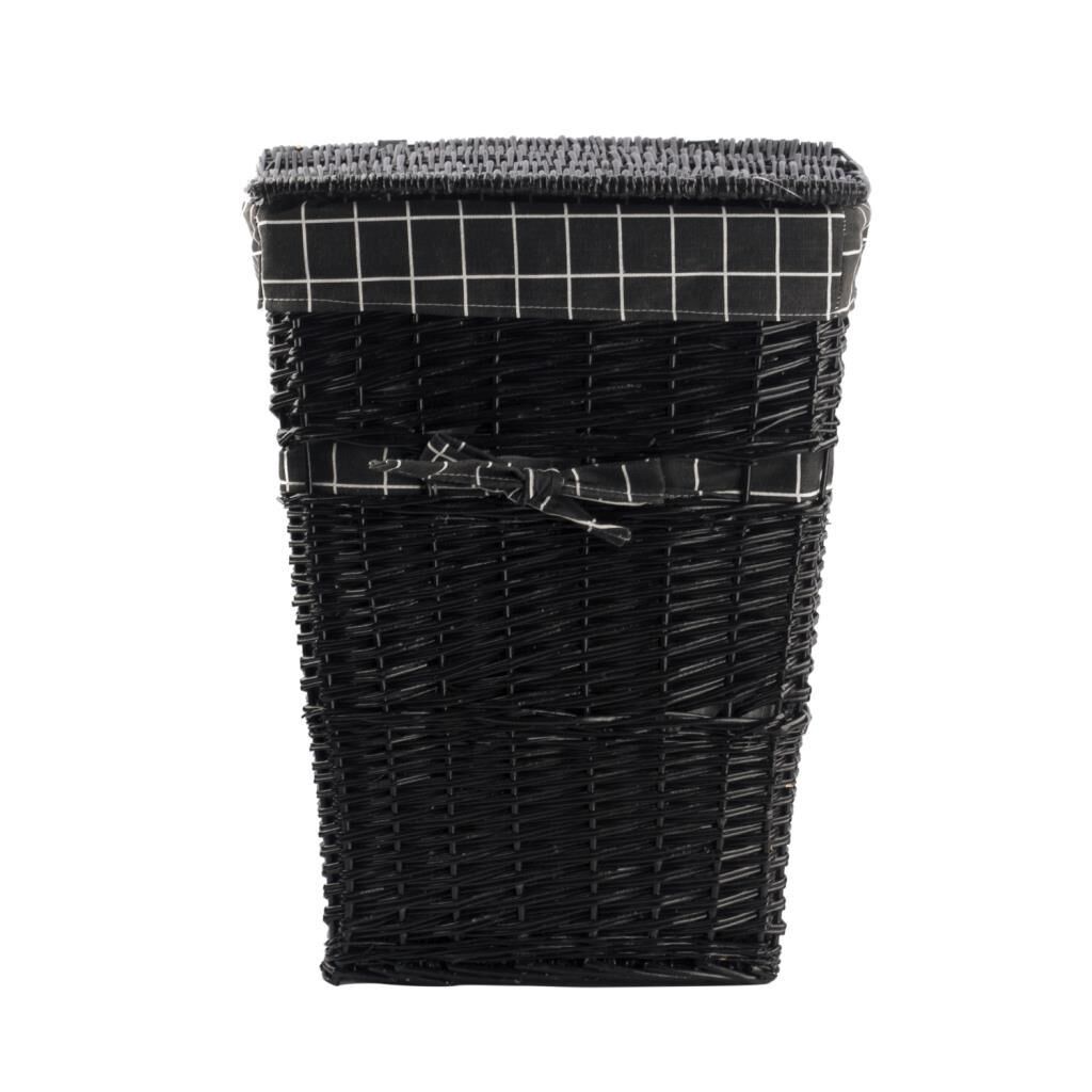 HASIR SİYAH DİKDÖRTGEN ÇAMAŞIR SEPETİ 61CM
