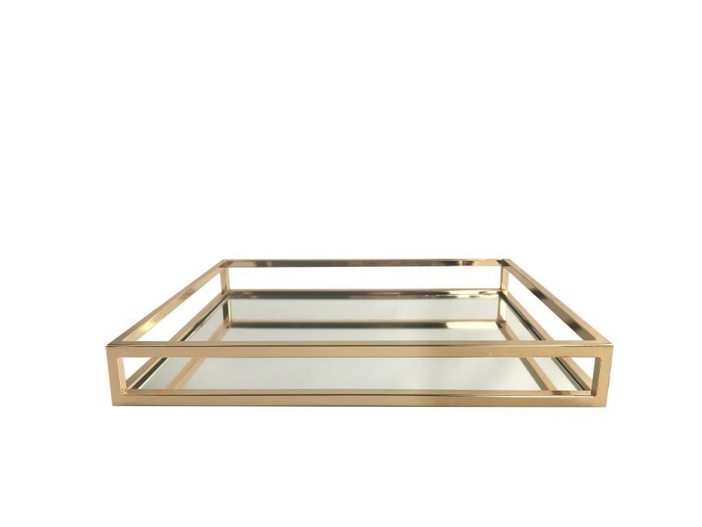 2 KATLI AYNALI ALTIN TEPSİ 40CM