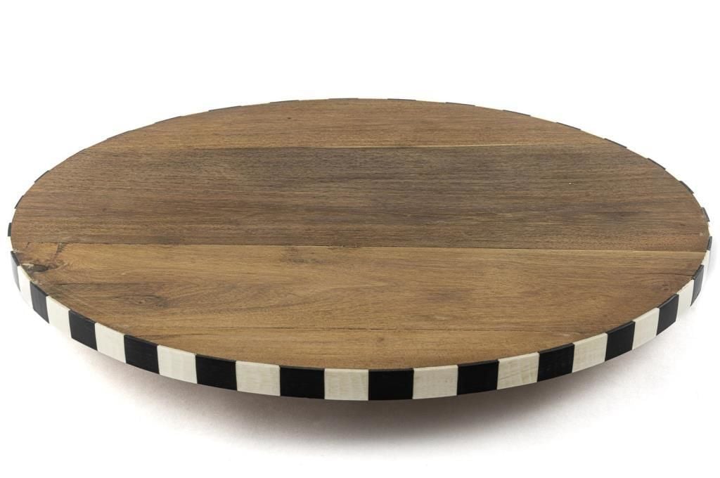 KAROLU AHŞAP DÖNEN SERVİS TABAK 41CM