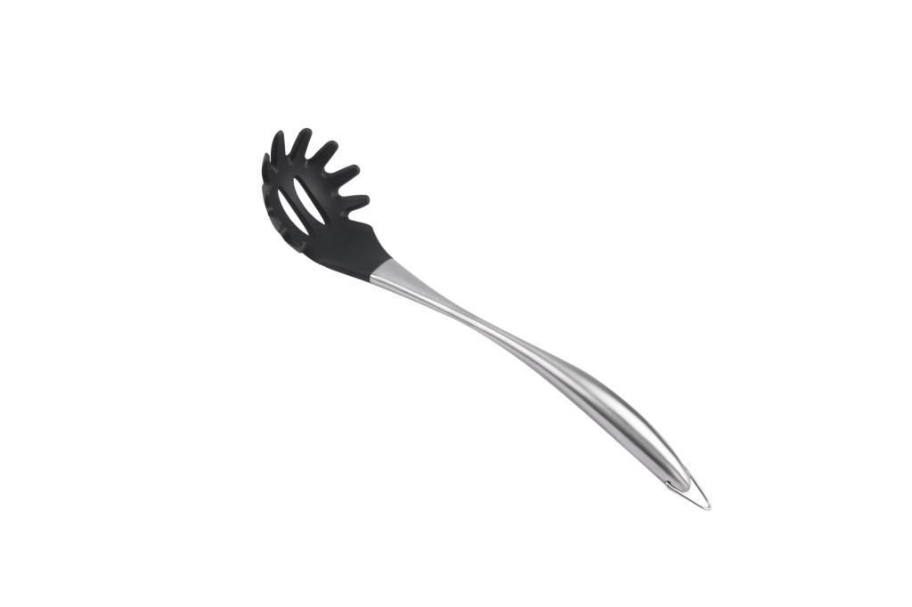 SİYAH METAL SİLİKON MAKARNA KAŞIK 31CM