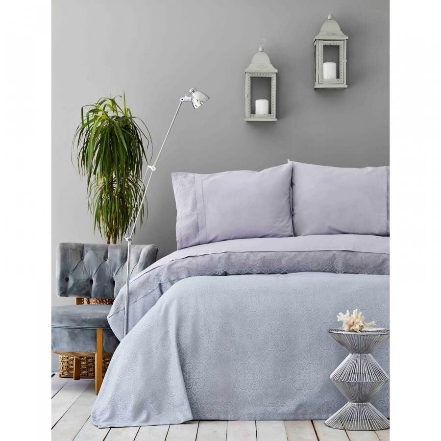 CYNHIA GRİ DANTELLİ RNF PRIVATE ÇİFT KİŞİLİK PİKE