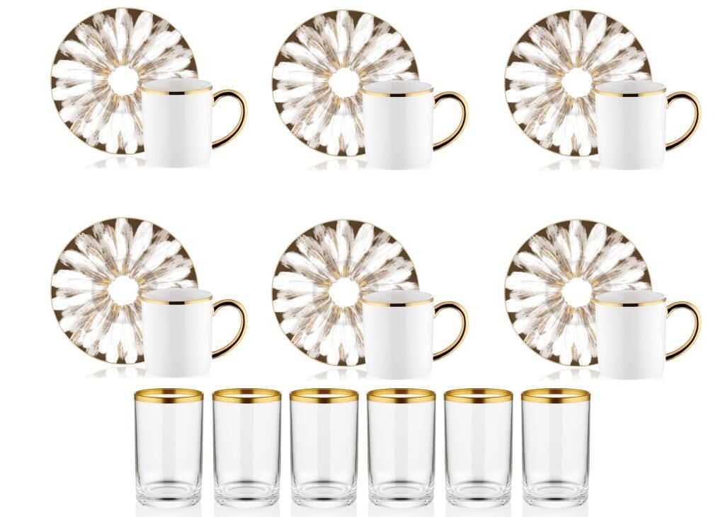 FLORE 6 KİŞİLİK FİNCAN&BARDAK SETİ
